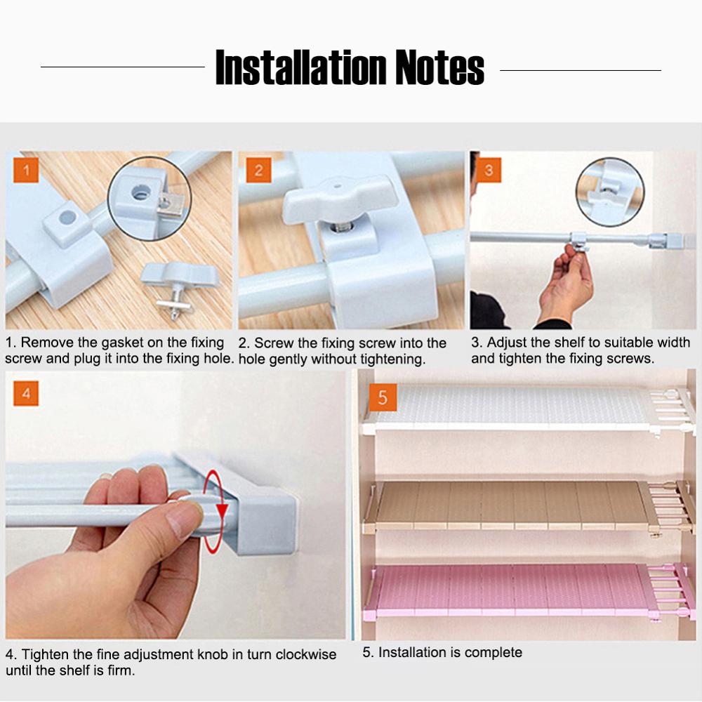 Adjustable Closet Organizer Storage Shelf Wall Mounted Kitchen Rack Space Saving Wardrobe Decorative Shelves Cabinet Holders