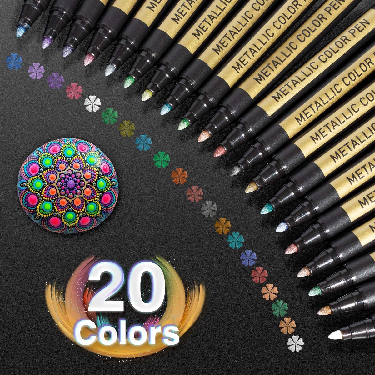 10/25 Kleuren Metallic Markers Verf Pennen Art Permanente Schrijven Markers Voor Papier Steen Glas Muur: 20Pcs