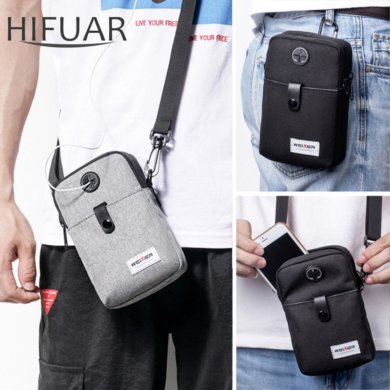 Riñonera de para hombre, bolso cruzado con bolsillo para teléfono, bolso de hombro para hombre joven, pequeño con solapa multifunción