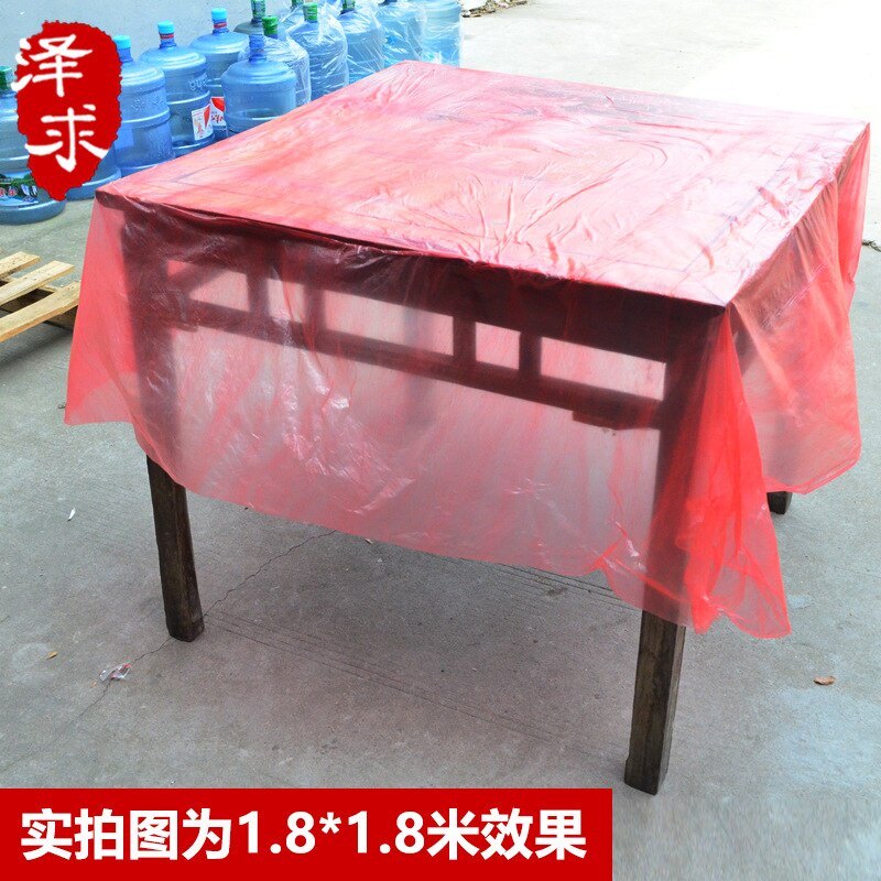 Tafelkleed Plastic Rechthoekige Wedding Film Transparante Ronde Tafel 100 Dikke Bruiloft Handdoek Cover Rode Huishouden Tafelkleed