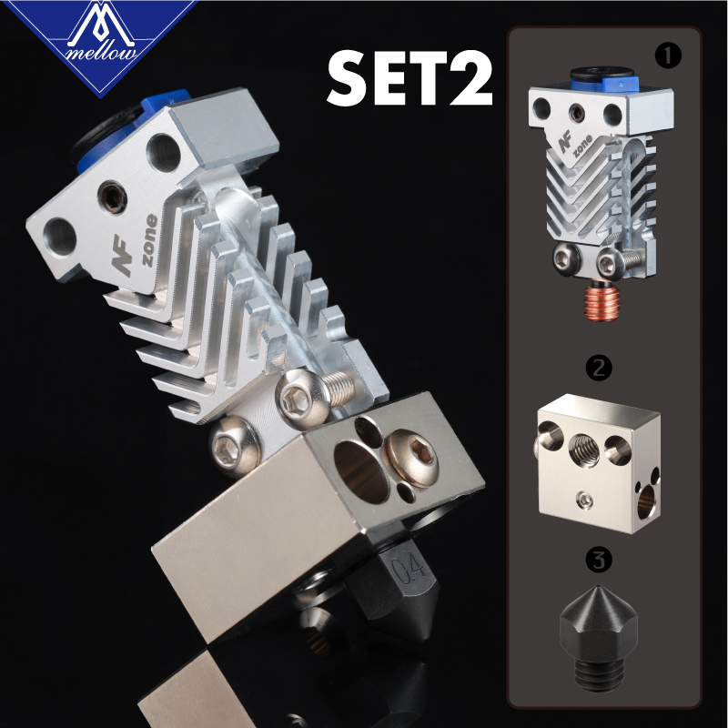 Mellow NF Zone-CR10 Hotend Extruder Kit Aerospace Materials For Creality Ender 3 Micro Swiss MK8 Nozzle 3D Printer Parts