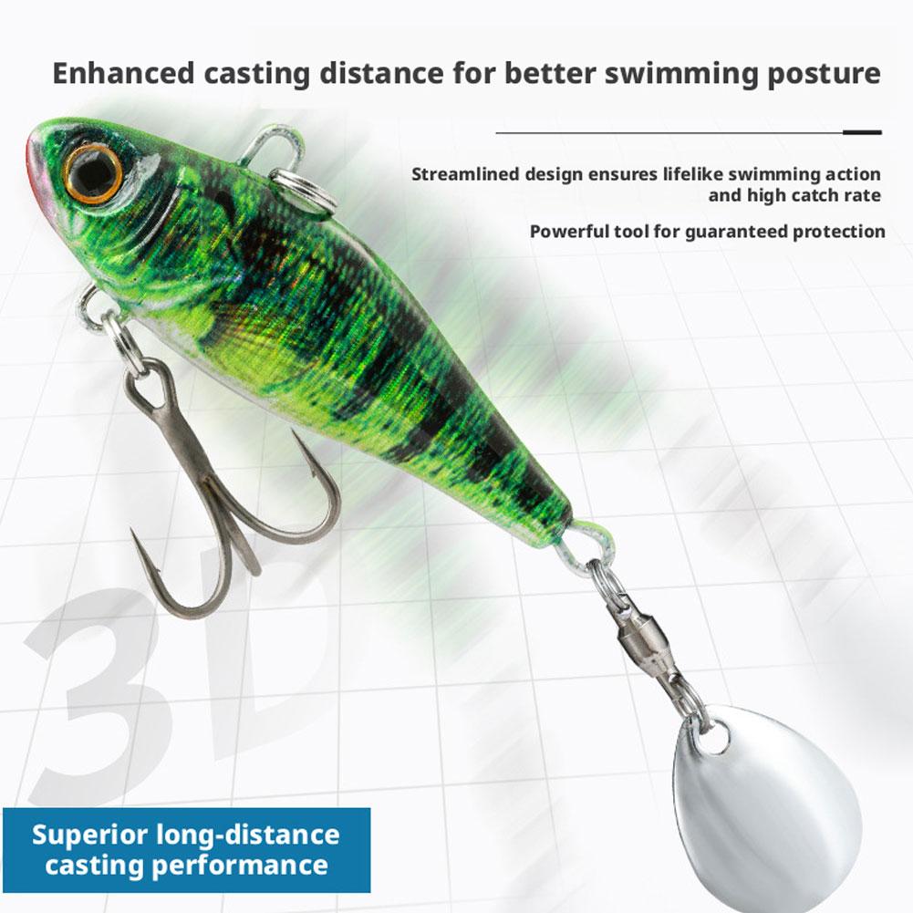 28g Tail Spinner Fishing Lure VIB Hard Bait 3D Realistic Scale Full Water Layer For Bass Shore Fishing Tackle Equipment