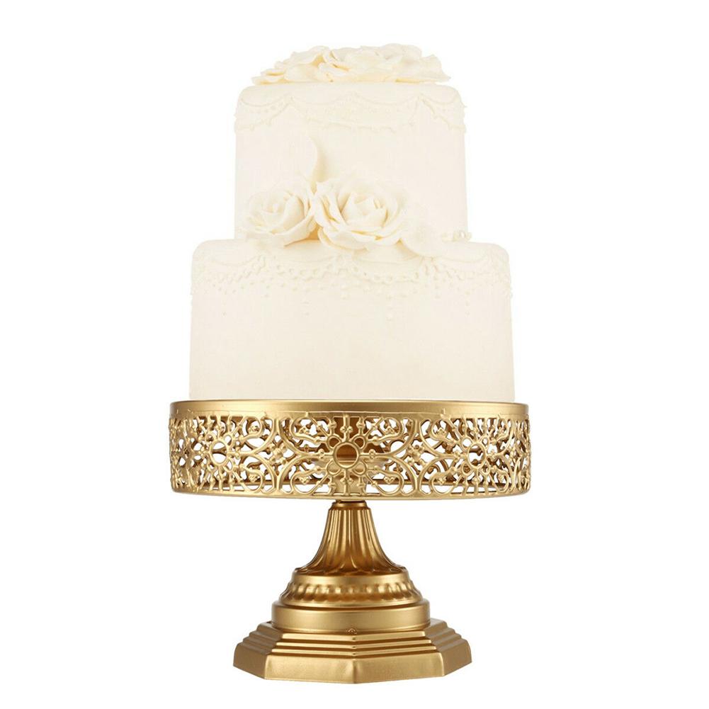 80% Retro Wedding Cake Stand Round Metal Event Party Display Pedestal Plate Decor