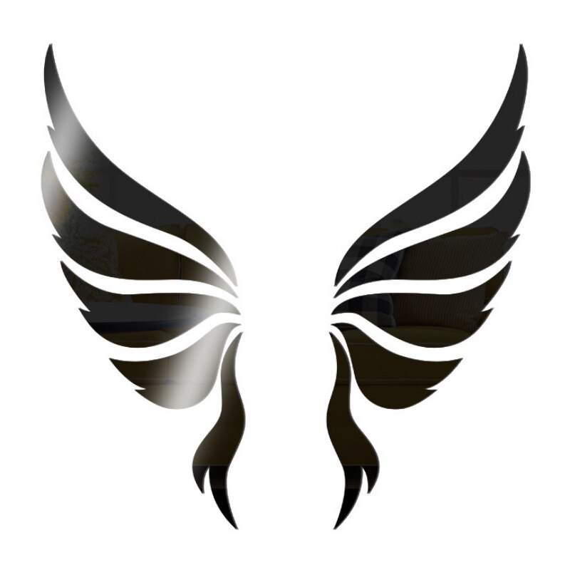 Angel Wings Acrylic Mirror 3D Wall Stickers Angel Wings Wall Sticker Decal DIY Art Home Decoration Stickers For Room 1: C