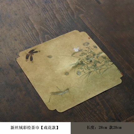 Fluwelen Theedoek Absorberende Zen Chinese Stijl Retro Thee Art Thee Doek Thee Mat Kung Fu Thee Set Theeceremonie onderdelen: C