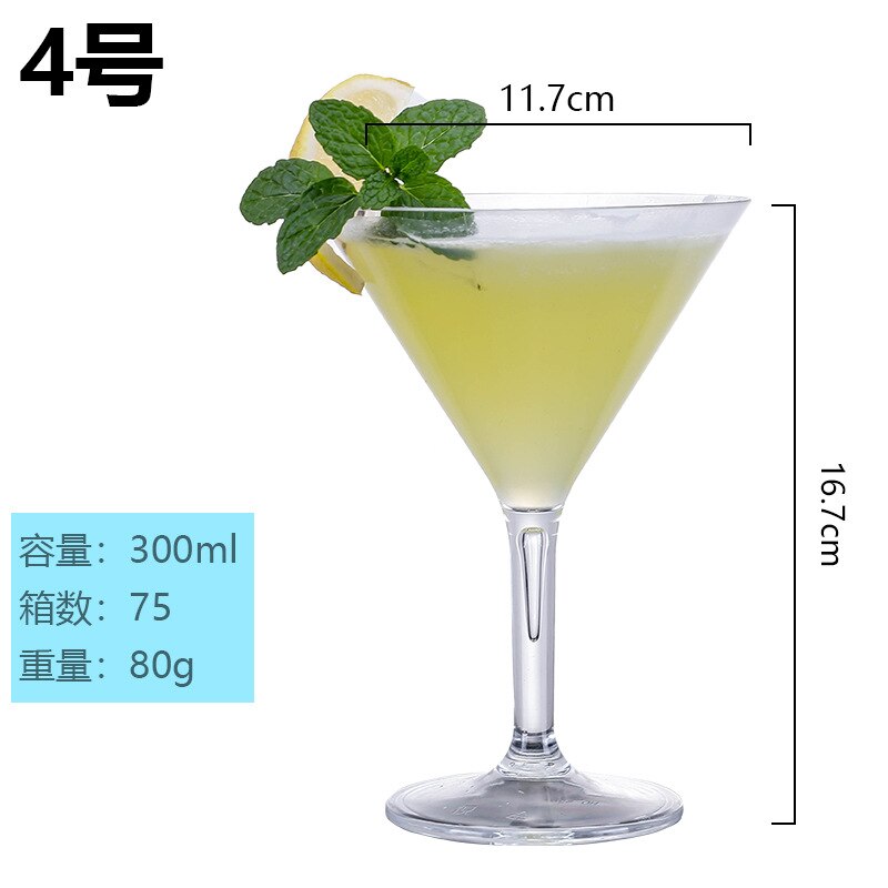 Acrylic Cocktail Glass Cool Plastic Wine Glass Bar Martini Glass Pc Margaret Champagne Glass Wine Cups wine glasses: Blue