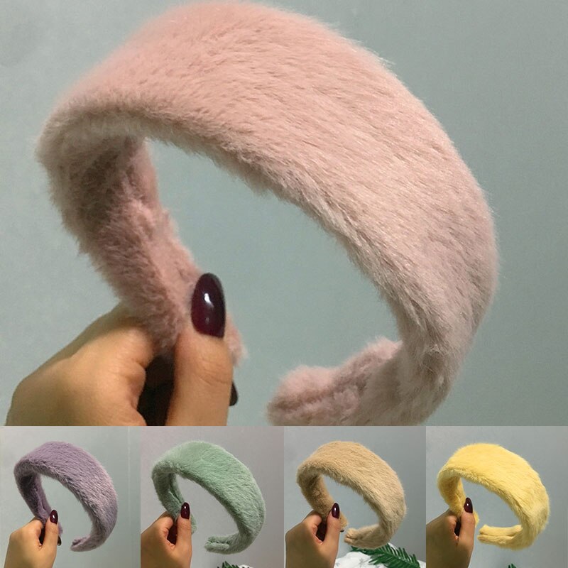 Diadema ancha de piel sintética para mujer