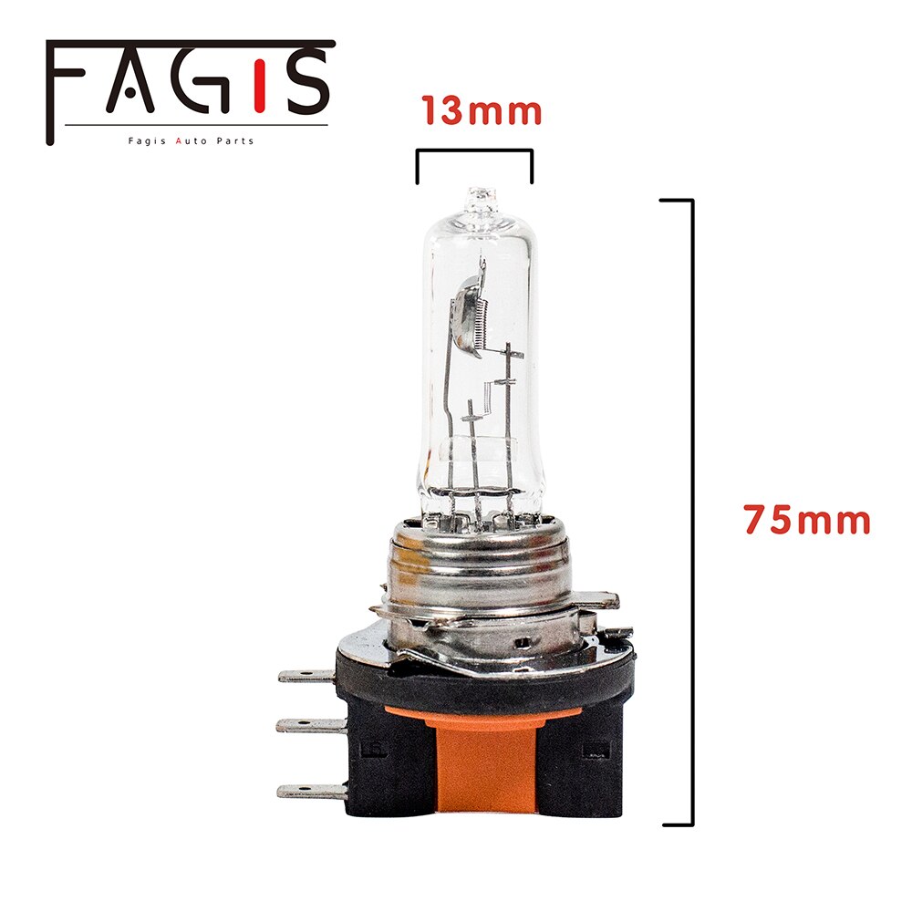 Fagis 1 stk us brand  h15 12v 15/55w hvide bilbelysning forlygter hovedlampe udskiftning lampe lys auto halogen pærer
