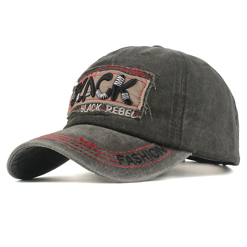 Xthree Baseball Cap Gewassen Katoen Voorzien Cap Brief Zwart Borduren Snapback Vader Hoed Voor Mannen Bone Gorra Casual Casquette cap: Army Green