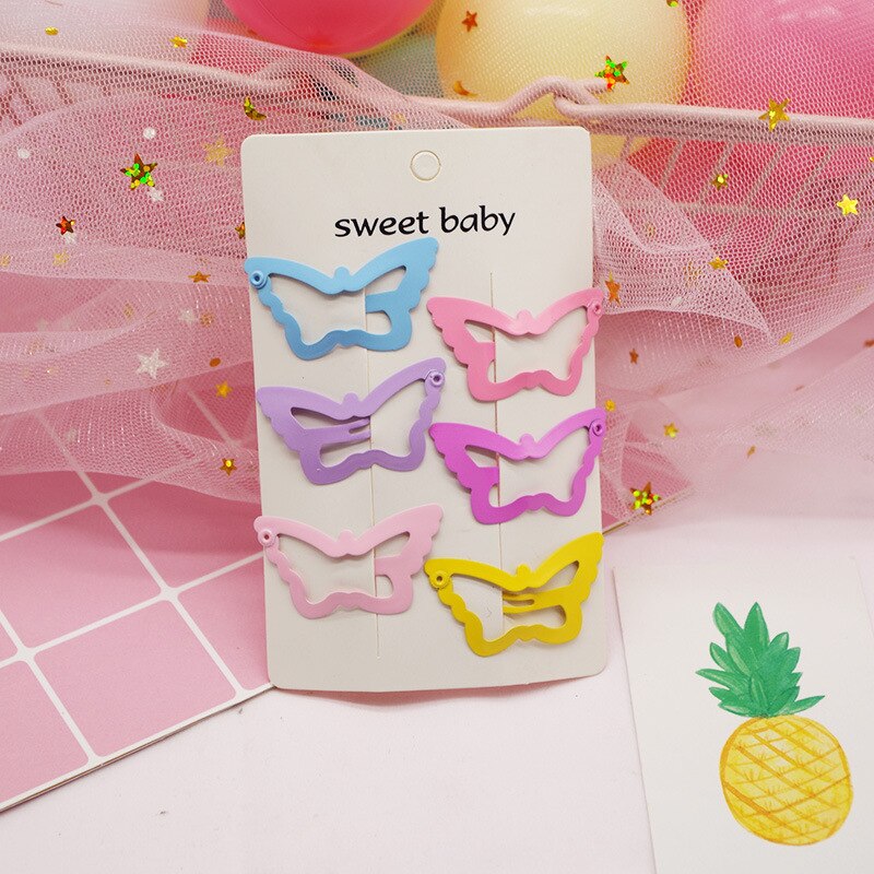 Pinzas de Metal tipo corazón para niña, horquillas para el pelo, accesorios para el cabello, 6 piezas: 6