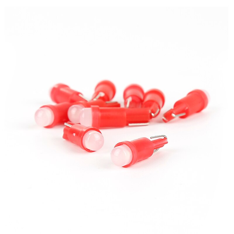 10Pcs T5 1SMD LEDs Car Light Bulb COB LEDs Cluster Gauges Dashboard Instruments Panel Climate Base Lamp Light Indicator