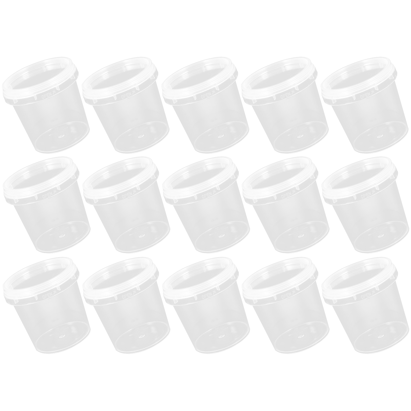 18 Pcs Storage Containers Barrel Small Plastic Buckets Parts Clear with Lid: Default Title