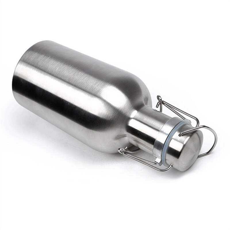 2L Larger Capacity Beer Wine Keg Vacuum Water Bottle Whisky Liquor Flagon Stainless Steel 304 Alcohol Barrel Vokda Hip Flask