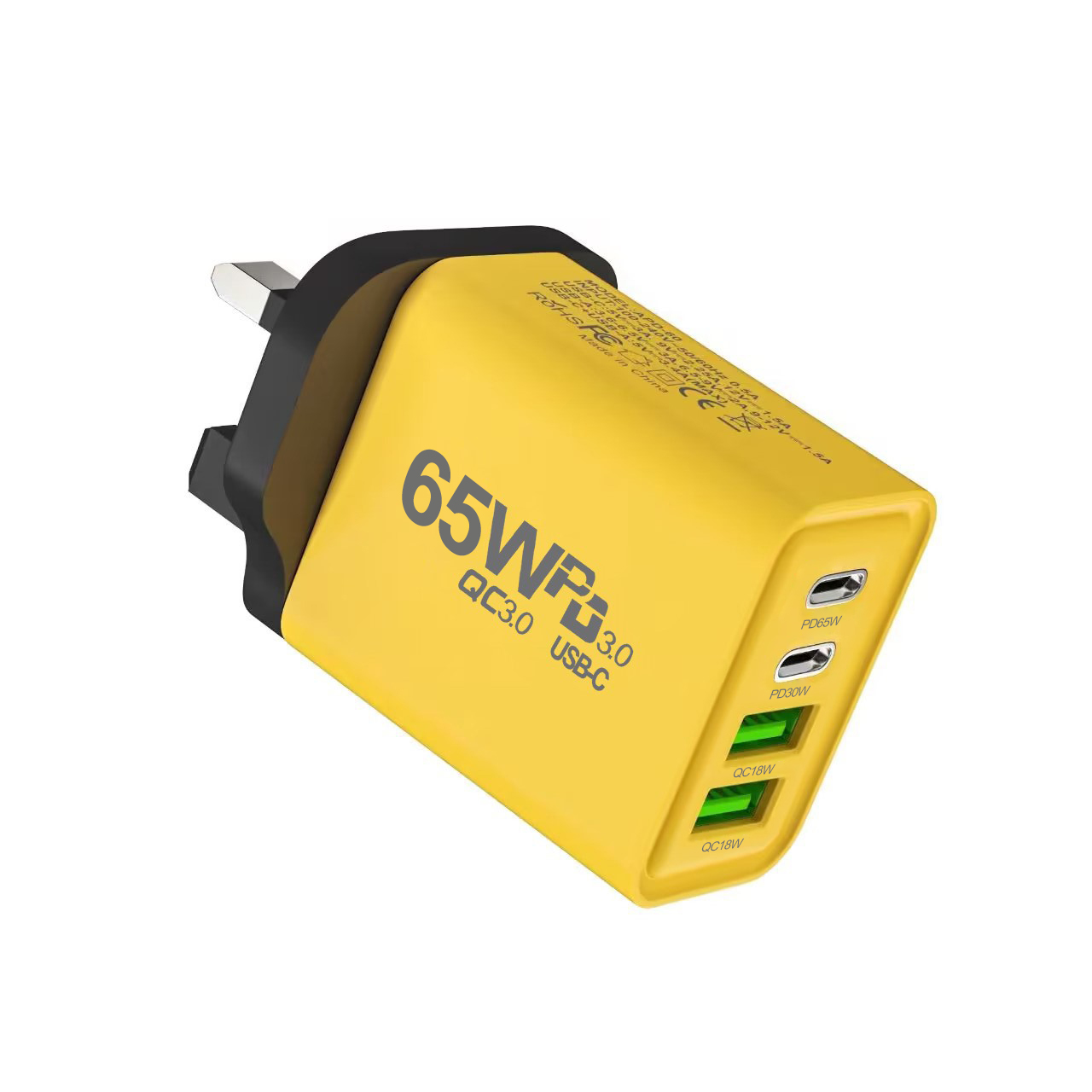 65w opladers, 4- usb-c-poorten, snellader  pd 3.0 usb-c-snellader, mobiele usb-oplader, tabletoplader