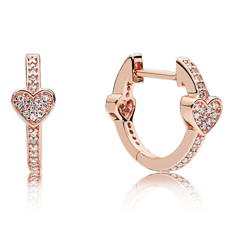 925 Sterling Zilveren Asymmetrische Alluearring Hart Spirituele Veren Kleine Harten Van Pan Earring Voor Vrouwen Mode-sieraden: 4