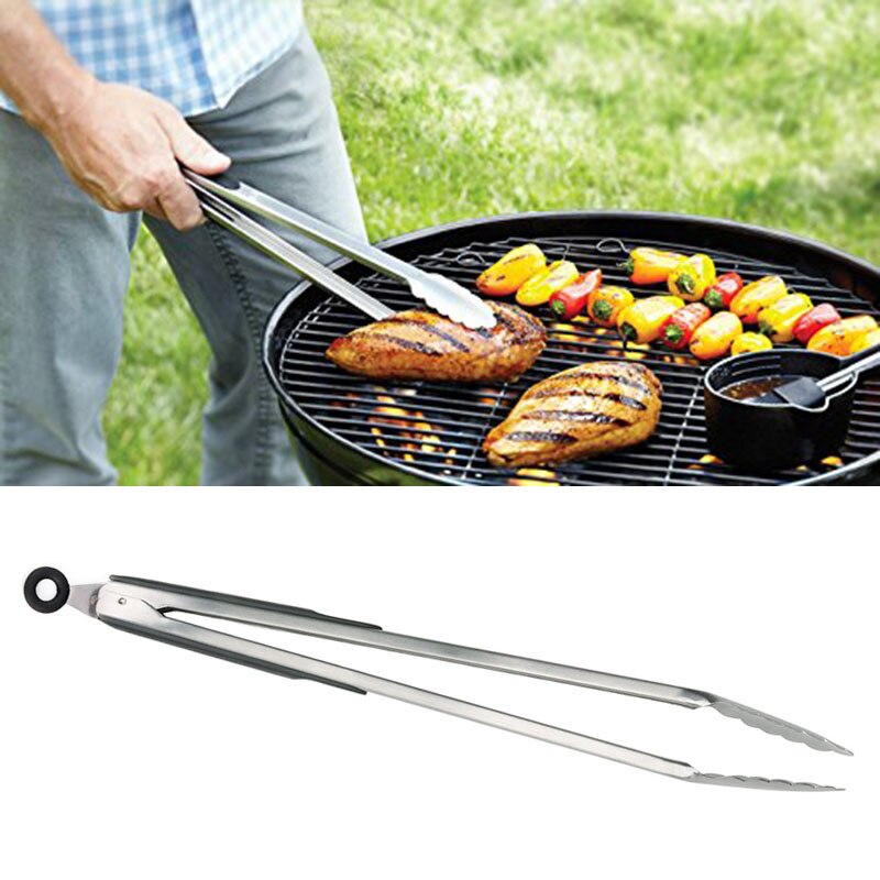 2pc 18'' Stainless Steel Locking Tong Large Barbecue Tongs w/ Soft-Grip Handles Kitchen Tong Outdoor BBQ Tongs