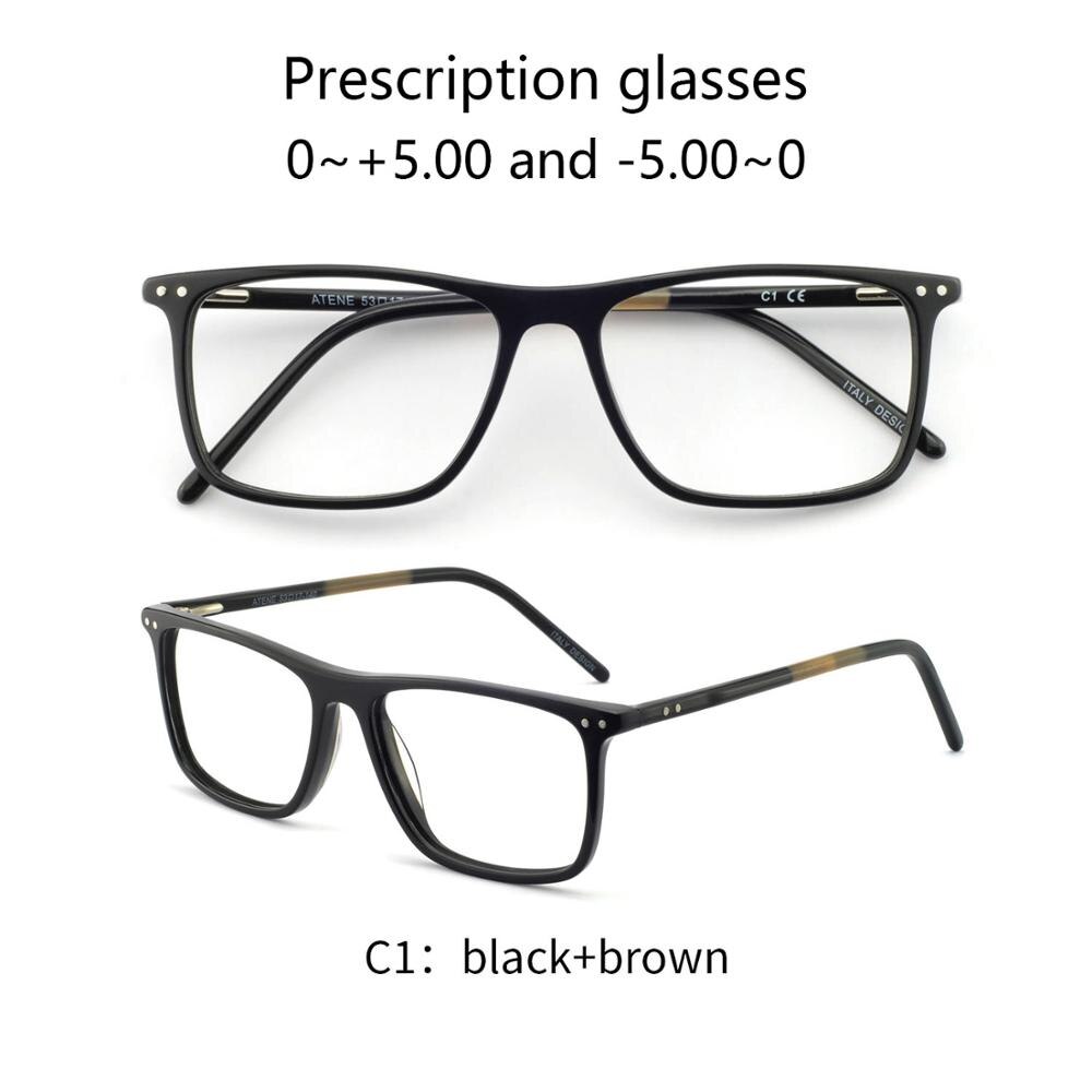 OCCI CHIARI Frame Eyeglasses Frames Men prescription Acetate Male Fashionable Spectacle Frames Optical Glasses Black W-COSCO: 1.61