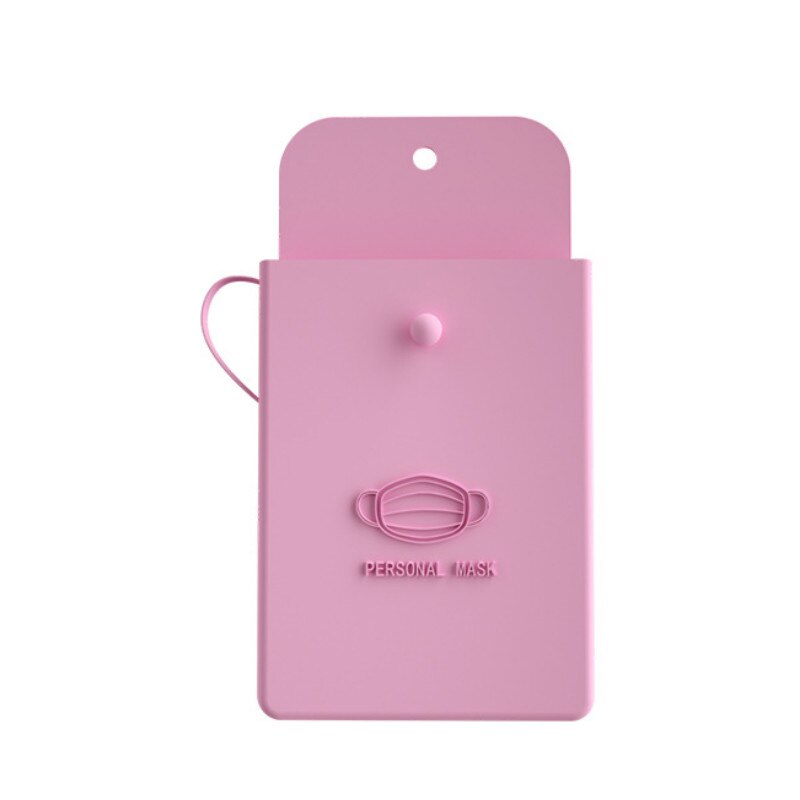 Silicone Mask bag Portable Face Mask Holder Storage Box students Reusable Facemask Storage bag Mask Bag Dustproof Face Mask Case: Pink