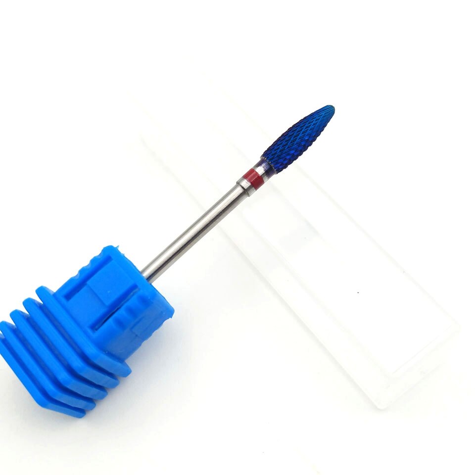 Broca HYTOOS de carburo de tungsteno con llama azul, brocas rotativas de 3/32 "para manicura, accesorios, fresas, herramientas para uñas