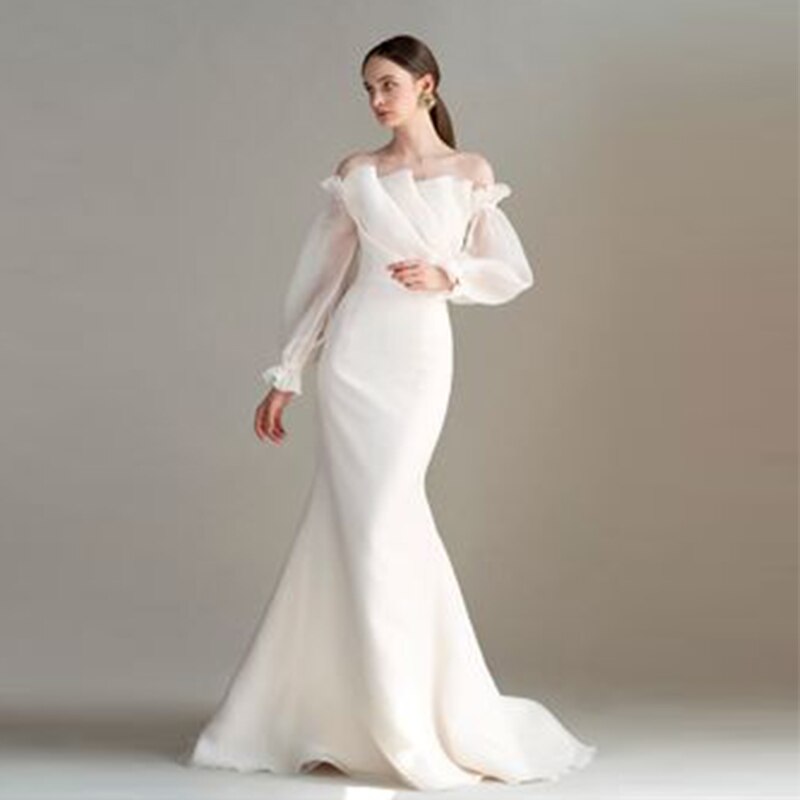 Organza Puff Ärmeln Weiß Abnehmbare Braut Bizeps Langen Ärmeln Hochzeit Arm Abdeckung Schmücken Champagner Ärmeln Braut Handschuhe 2022