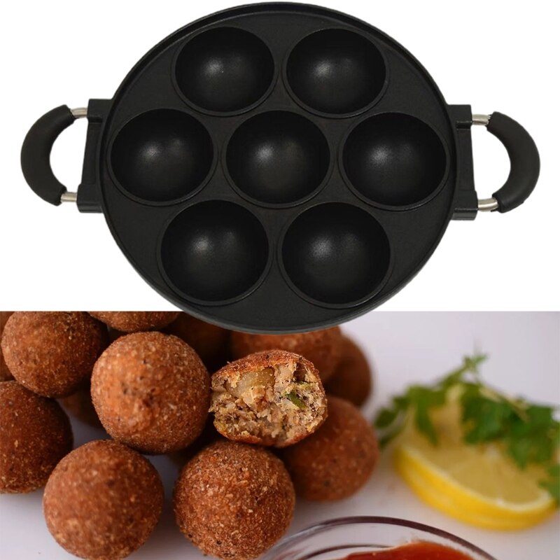 7-Hole Cake Koken Pan Gietijzer Omelet Pan Non-stick Kookpot Ontbijt Ei Koken Pie Cake mold Cookware