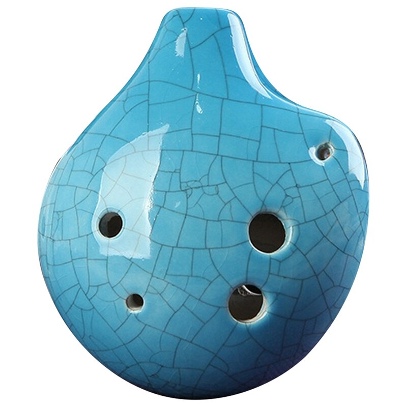 Ocarina harmonie 6 trous en céramique Soprano C, dextérité facile à apprendre, bon pour débutant et excellent: cyan
