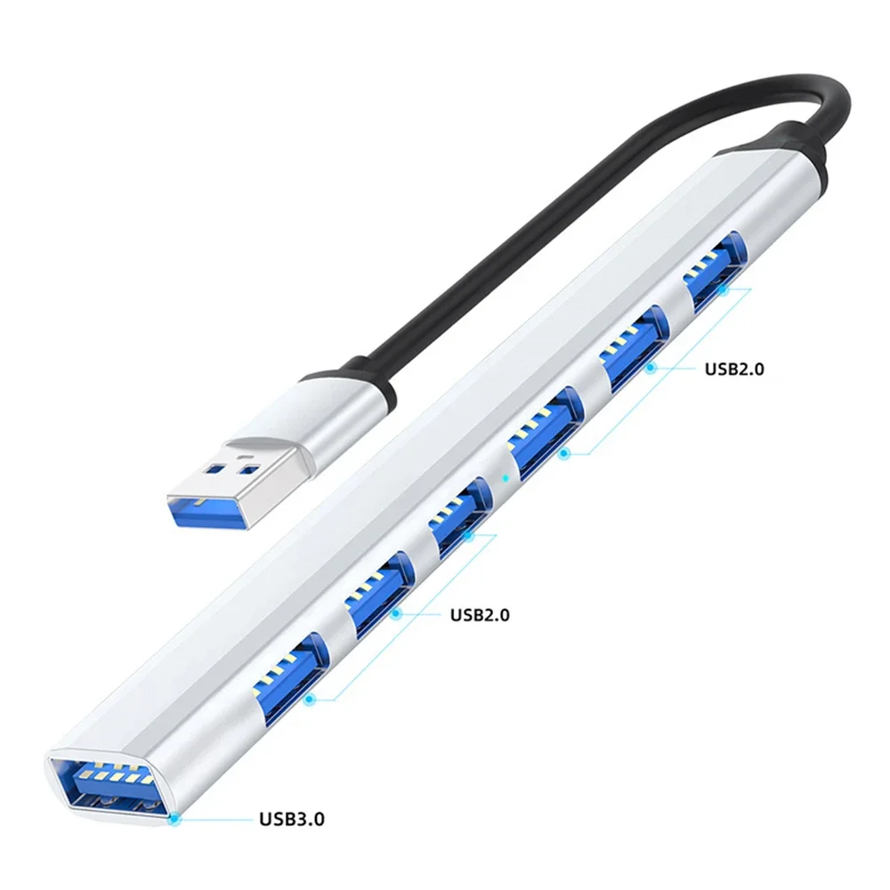 USB 3.0 Hub USB Hub 3.0 USB Splitter 7-poorts Meerdere Expander Type C Hub OTG Adapter voor Laptop PC Harde Schijf Muis Toetsenbord