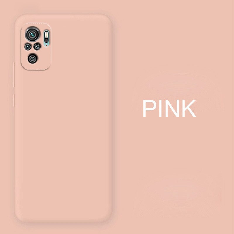 Funda de silicona líquida estuche para Xiaomi Redmi note 10 Pro note10 Pro funda de protección para Redmi note 10 Pro note10 carcasa cámara completa, suave: Redmi note 10 (4G) / pink