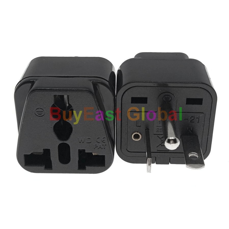 Universal to US NEMA 6-20P Plug Adapter - AC 208/220/230/240V- 10A Max Black / White