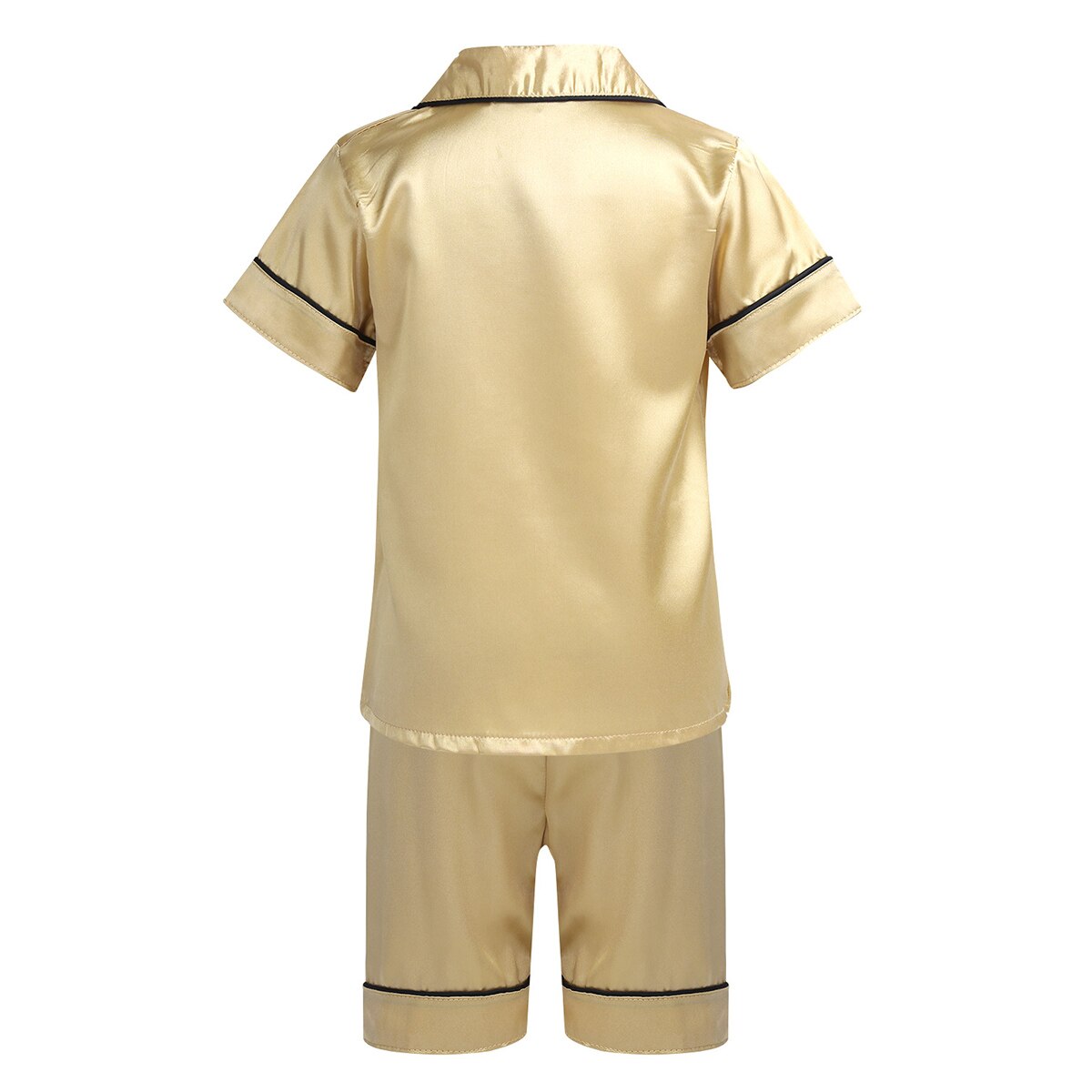 Zomer Kinderen Nachtkleding Sets Unisex Clasic Zijden Pyjama Nachtkleding Outfit Korte Mouw Slaap Set Jongens Meisjes Nachtkleding Loungewear