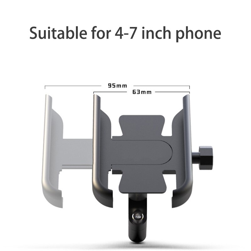 Aluminium Fiets Telefoon Houder Motorcycle Fietsstuur Mount Voor 4-7 &quot;Smart Phone Gps 20-30mm Motor Accessoires