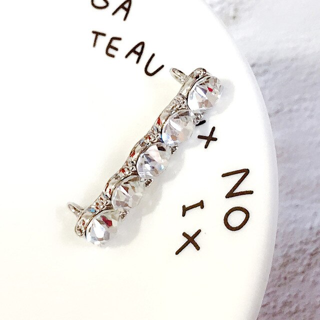 1pcs Decoration Laces Glitter Clip Shoe Accessories Women Shoes Decorative Lovely Shiny Clip Beads Charm Shoe Buckle Decoration: Silver-H