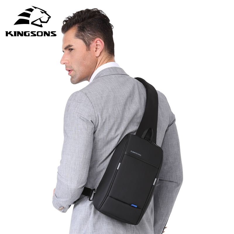 Kingsons 3174-A Vakantiereizen Enkele Schouder Rugzak 10.1 Inch Borst Rugzak Voor Mannen Vrouwen Casual Crossbody Tas