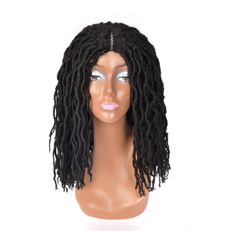 Synthetic Dreadlocs Wig For Black Women 12 Inch Goddess Faux Locs Wig Heat Resistant Fiber Crochet Braids Hair Wig: Default Title