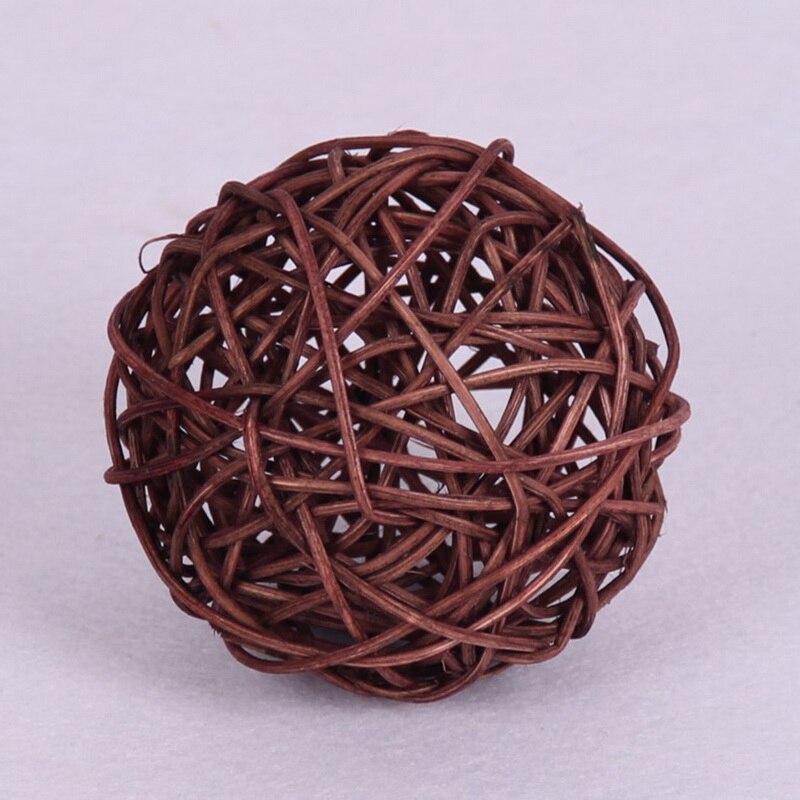 20pcs 3cm Multicolor Sepak Takraw Rattan Ball Birthday Party Decor Wedding Decorations Christmas Home Craft Ornament Baby Toys: Brown