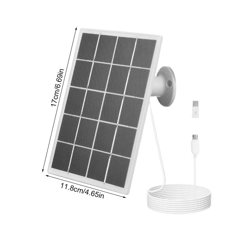 Camera Solar Panel 10W Solar Panel Charger 118 Inch Cable IP65 Waterproof Solar Panel For Home Security System 360 Adjustable