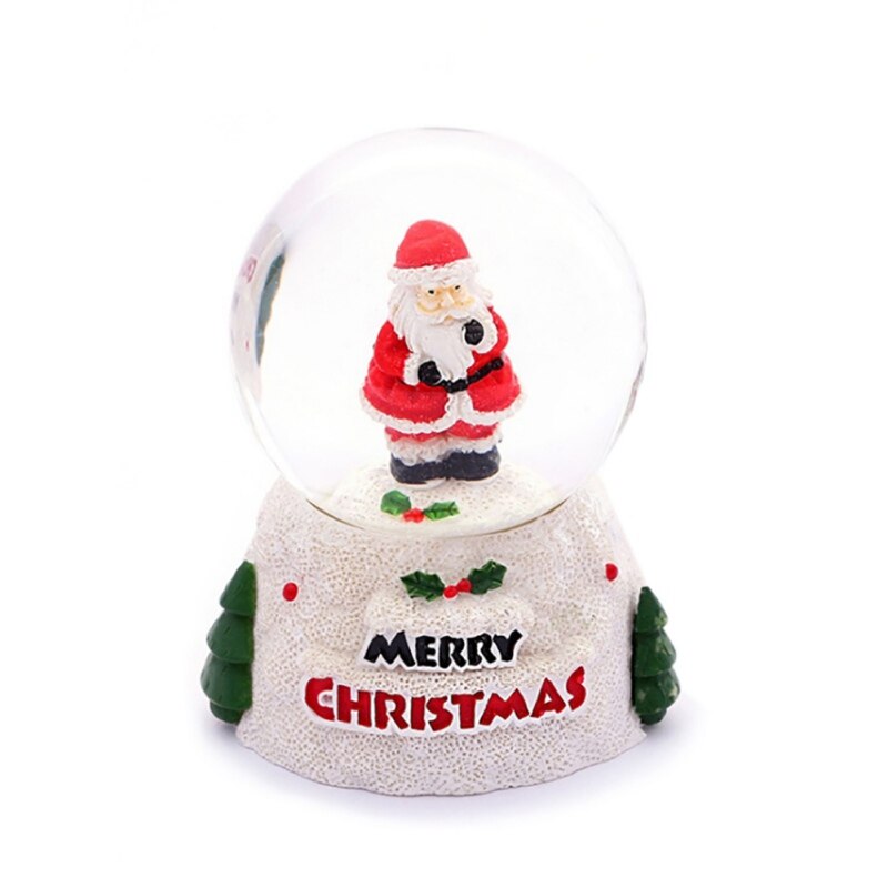Valentine's Day Christmas Resin Music Snow Glass Santa Claus Crystal Ball Children Snow Ball, Crystal Music Box: Red