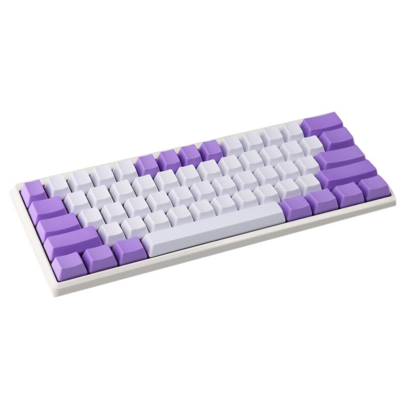 Clavier 87 jeu mécanique ymdk blanc violet mixte 108 61 , profil oem, capuchons de touches en pbt épais pour commutateurs mx: 61 blancs