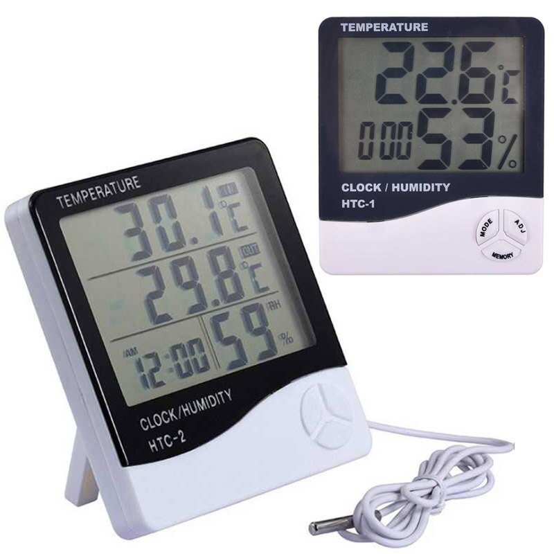 Digitale Thermometer Hygrometer Wekker LCD Meter Elektronische Outdoor Indoor C/F Thermometer Hygrometer Weerstation