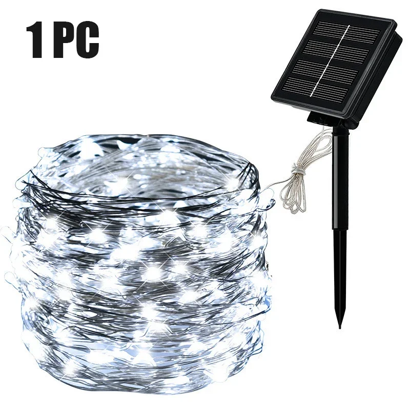 LED Solar String Light Outdoor Garden Fairy Lights Led Twinkle Waterproof Lamp for Christmas Party Decor 7m/12m/22m/32m/52m/102m: orange / 6-10W