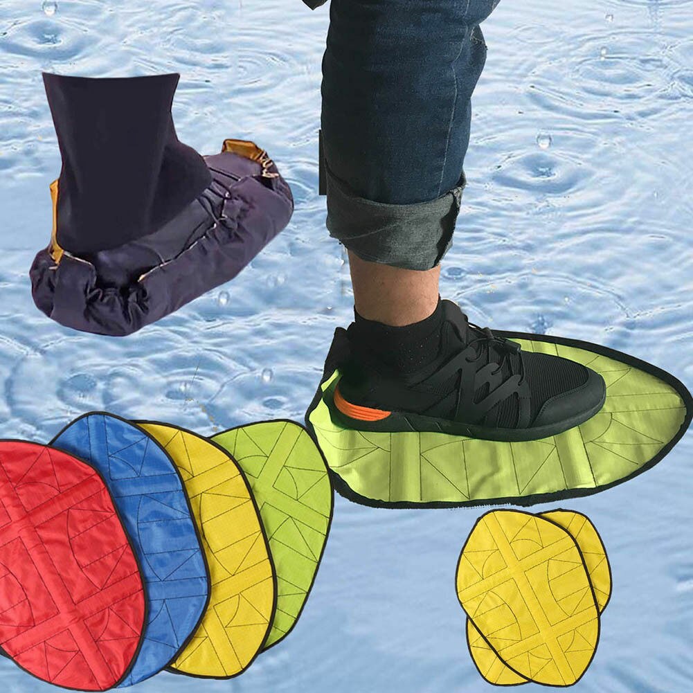 1 par paso en calcetín reutilizable zapato cubierta un paso Manos libres calcetín zapato cubre Durable portátil automático cubiertas de zapatos