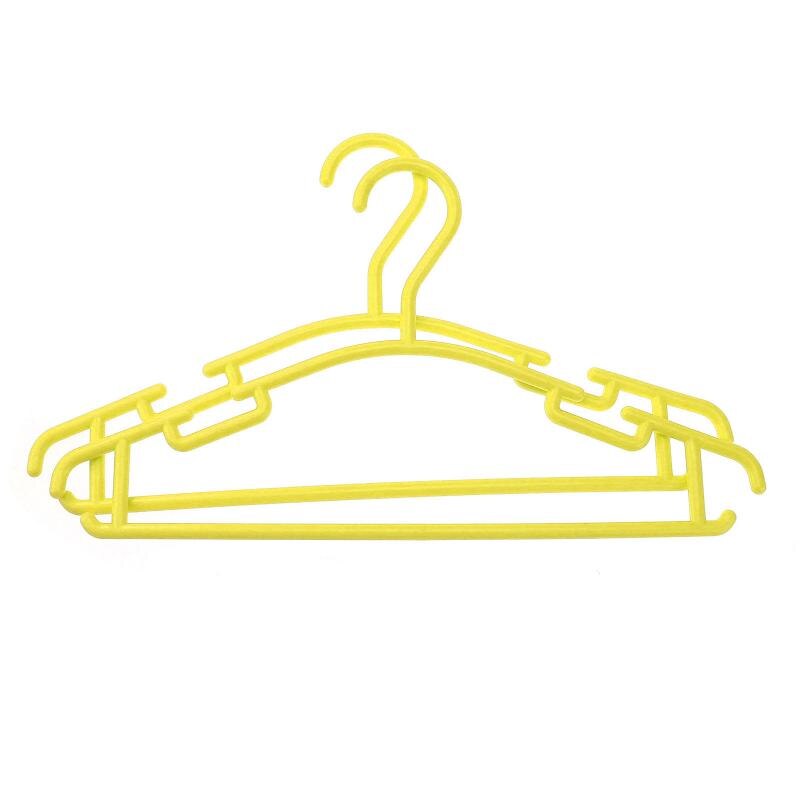 10 stks/partij Kinderen Plastic Hangers Kleding Jas Broek Bar Baby Peuter Hanger Cabide Kleerhanger Haak: Geel