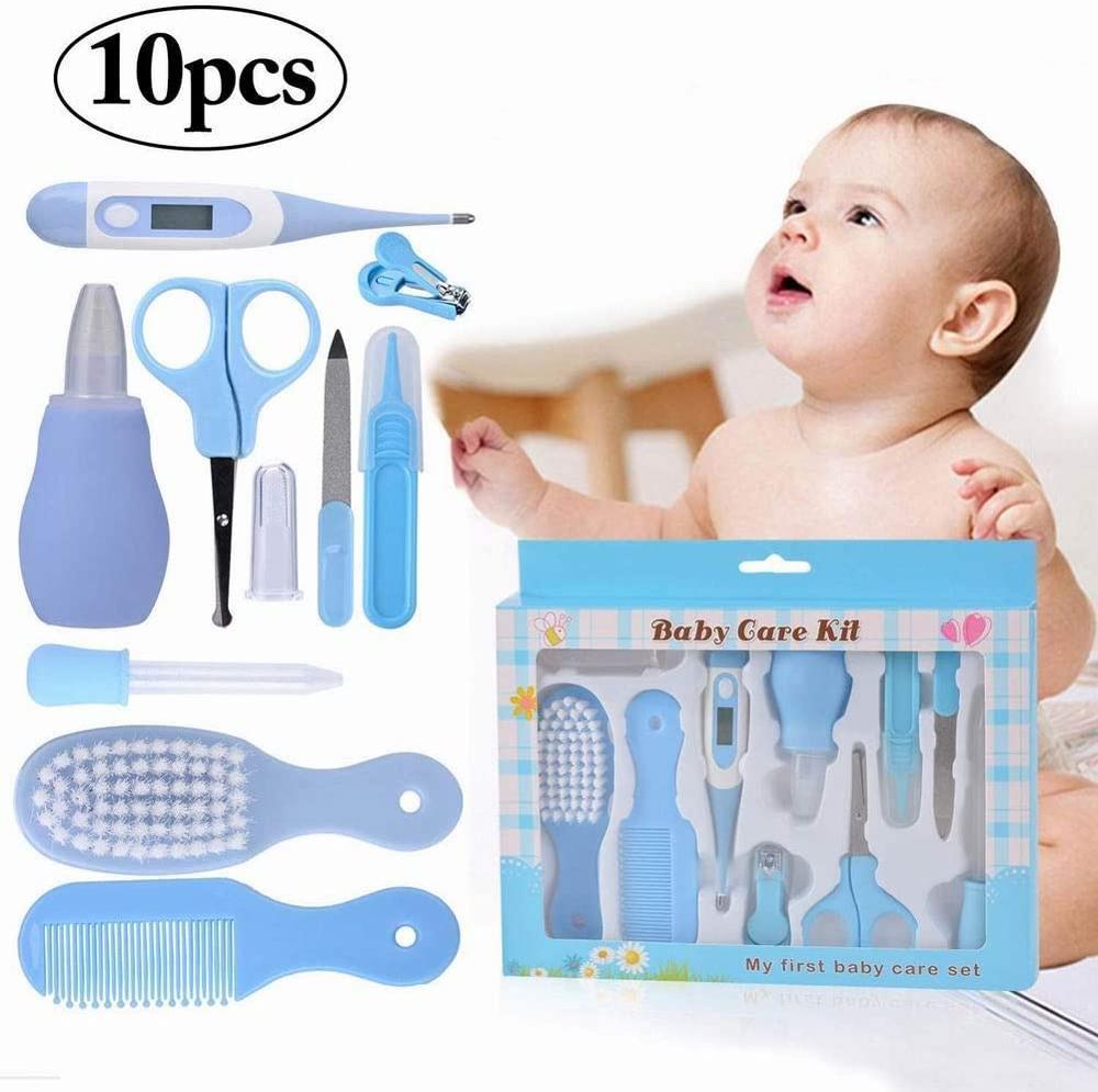 10pcs/set Baby Nail Set Portable Safety Nail Clipper Nail Care Products For Newborns Baby Health Care Nail Kit Hair Brush Set