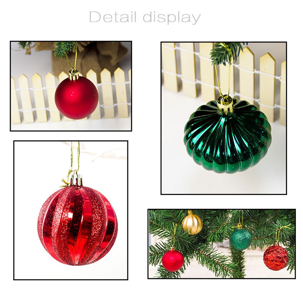 30pcs/set Tree Decor Shatterproof Baubles Wedding Party Glitter Crafts DIY Pendant Ornament Hanging Christmas Ball Home