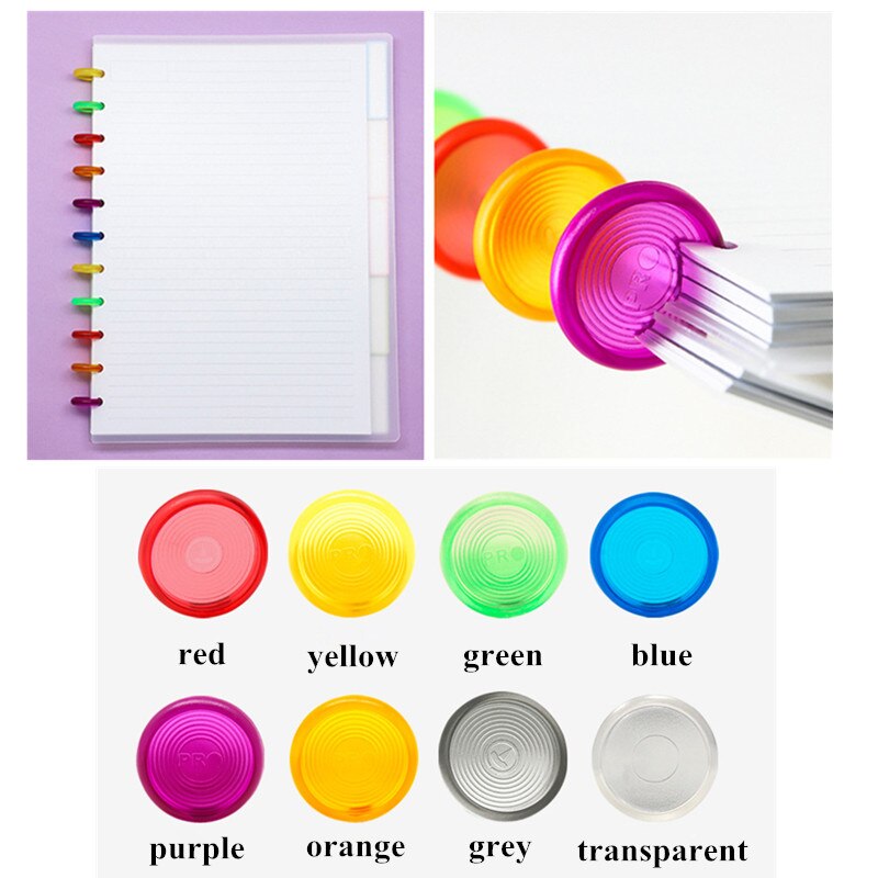 50Pcs 18mm Mushroom Hole Disc Binders for Notebooks/Planner Diy Loose Leaf Binding Rings Discbound Discs CX19-004