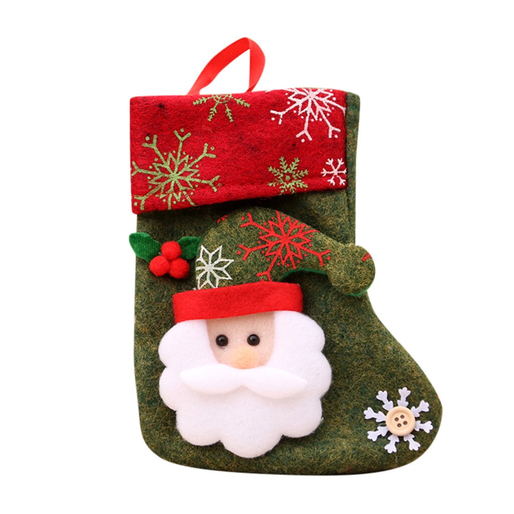 Jaar Kerst Kous Sack Xmas Candy Bag Kerst Decoraties Voor Thuis Sok Kerstboom Decor #50G: C