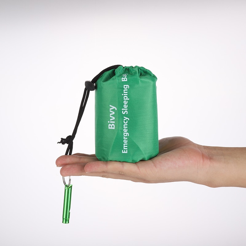 Outdoor Draagbare Camping Accessoires Met Karabijnhaak Emergency Slaapzak Envelop Type Ultra Licht Herbruikbare Vouwen