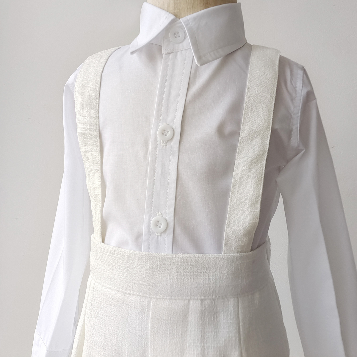 Boutique-dragt til baby dreng, dåbstøj, hvidt vestsæt, herretøj til børn, 1-4 år, fødselsdag, bryllupsfesttøjsæt