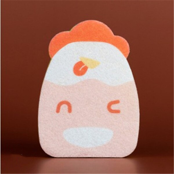 Animales de dibujos animados esponja gruesa creativa fuerte descontaminación plato paño de lavado Limpiador de cocina esponjas estropajo 1 pieza: orange