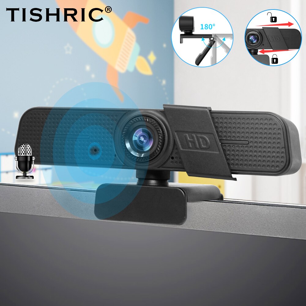 TISHRIC Webcam 2K 2560*1440P Full HD Web Camera PC USB Camera Web Cam 1080p Webcam Computer Web Camera with Microphone Bracket